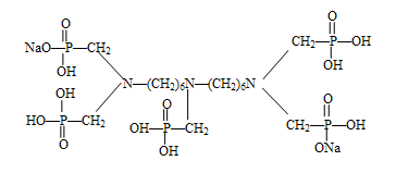双1,6-亚己基三胺五甲叉膦酸钠(BHMTPh•PN)结构式